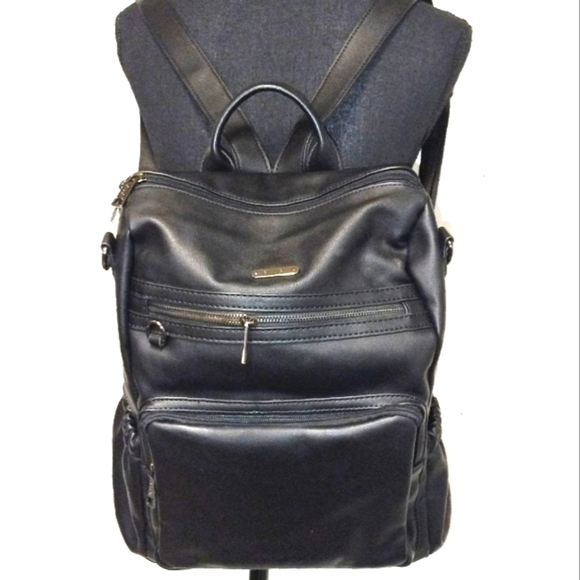 CLUCI women's faux leather backpack black large - Picture 1 of 6